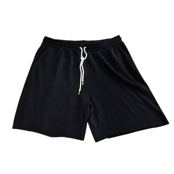 Forever 21 + Black Sweat Shorts Sz 3X Drawstring Waist Fleece 8" Inseam New - Picture 6 of 6